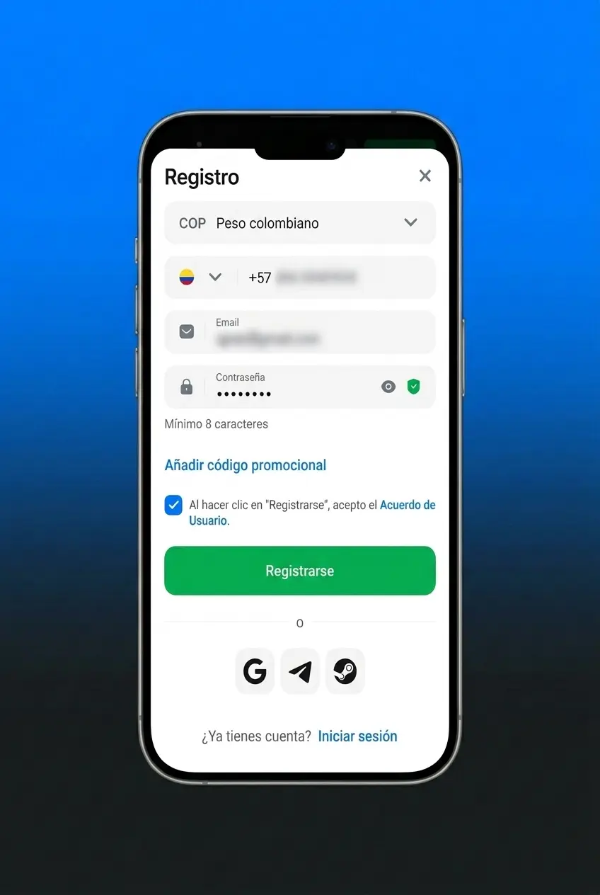 Pasos para usar el código promocional de 1win al registrarse y realizar tu primer depósito en Colombia
