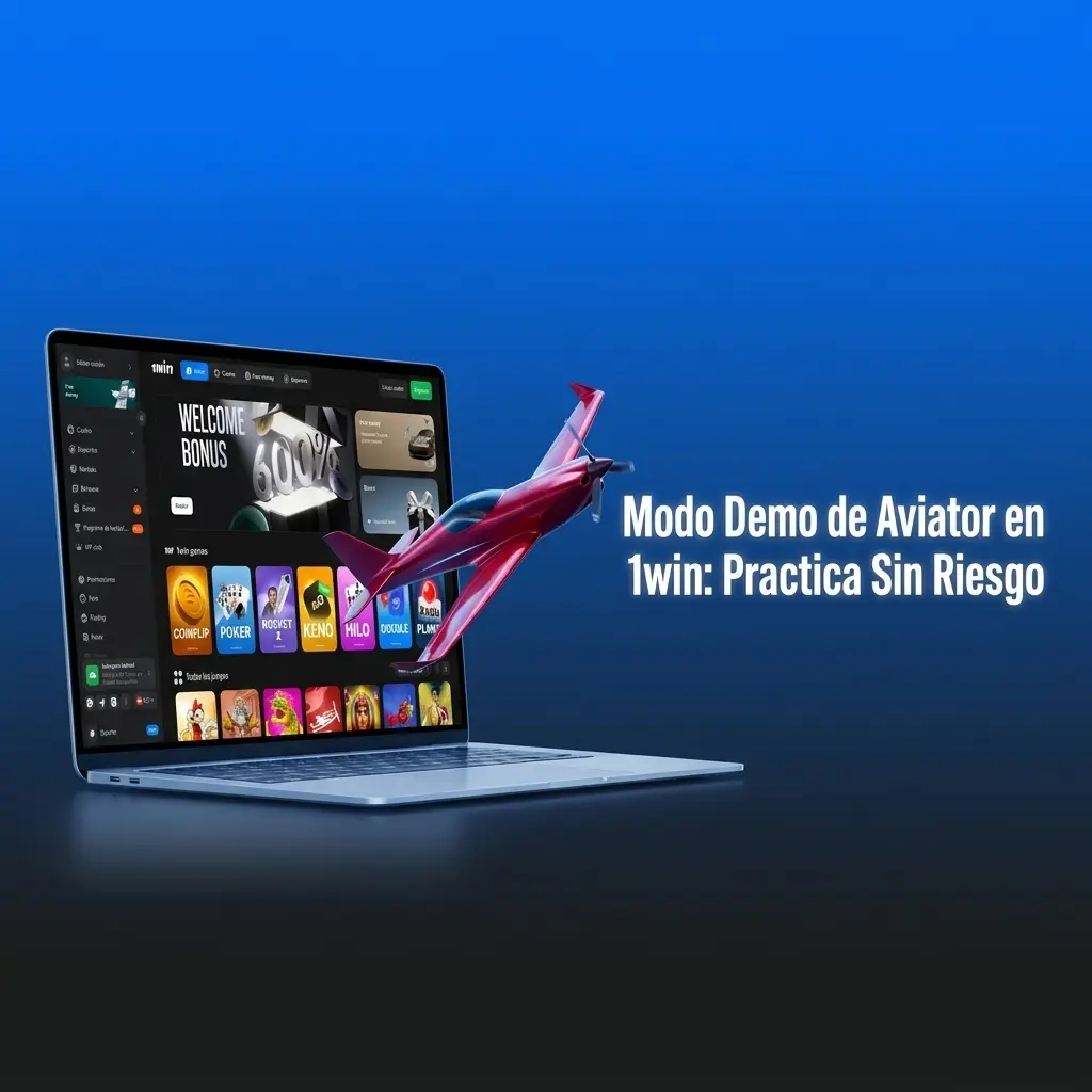 Modo demo de Aviator en 1win con créditos virtuales, sin registro ni depósito, disponible en móvil y PC